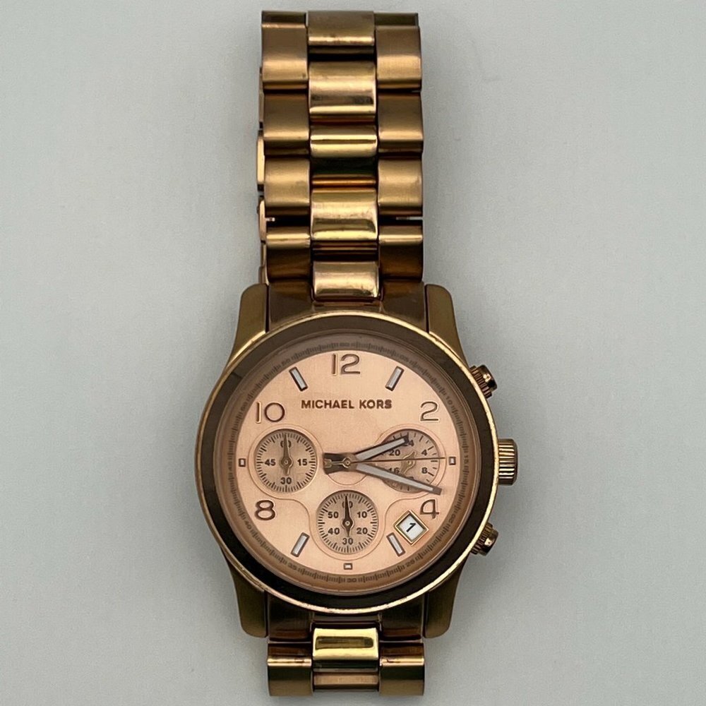 Michael Kors Chronograph Runway Rose Gold Watch MK5128 Extra Links & Working - Picture 8 of 11